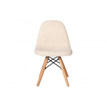 BLNK Zula Shearling Faux Shearling Accent Chair with Beechwood Legs - Off/White