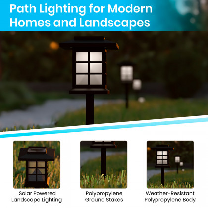 BLNK - Halsey Black Lantern Style LED Solar Lights 8 Pack