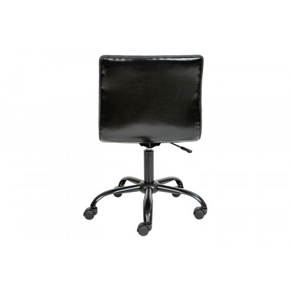 BLNK Alan Low-Back Designer Armless Ribbed Swivel Task Office Chair with Black Frame and Base - Black