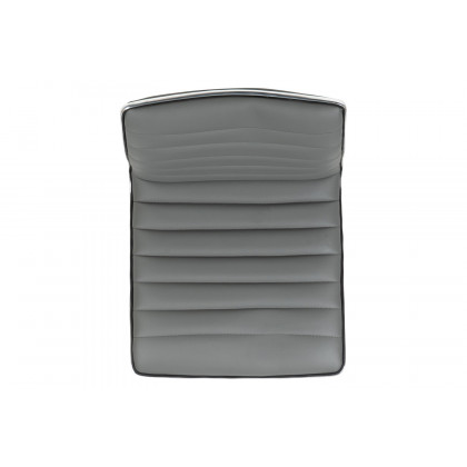 BLNK Alan Low-Back Designer Armless Ribbed Swivel Task Office Chair with Chrome Frame and Base - Light Gray
