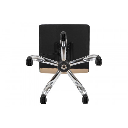 BLNK Alan Low-Back Designer Armless Ribbed Swivel Task Office Chair with Chrome Frame and Base - Tan