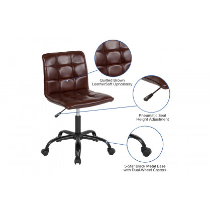 BLNK Sorrento LeatherSoft Home and Office Task Chair - Brown