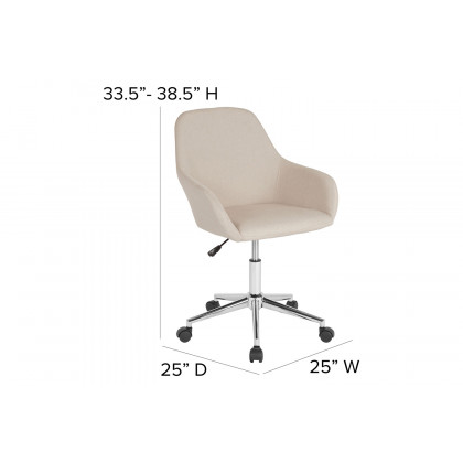BLNK Cortana Fabric Home and Office Mid-Back Chair - Beige