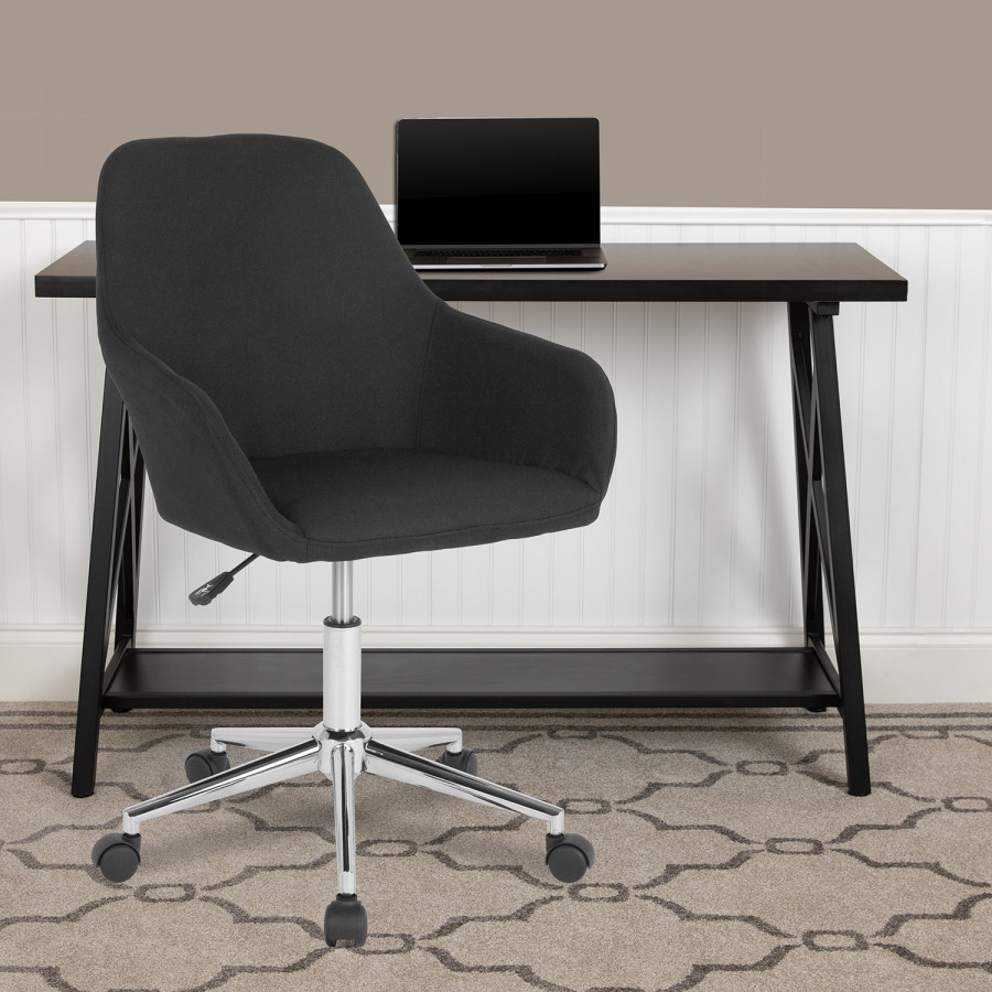 BLNK Cortana Fabric Home and Office Mid-Back Chair - Black