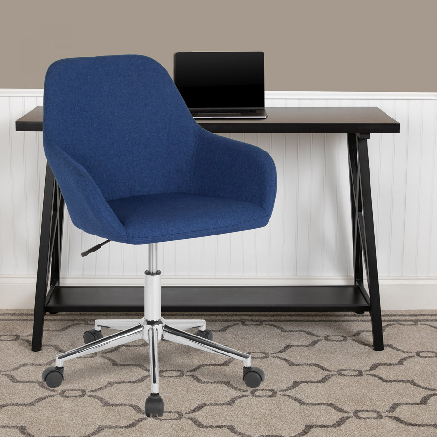 BLNK Cortana Fabric Home and Office Mid-Back Chair - Blue