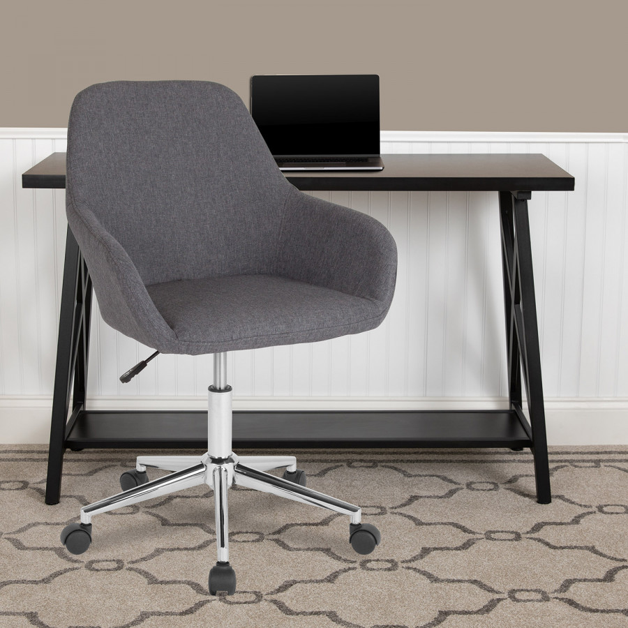 BLNK Cortana Fabric Home and Office Mid-Back Chair - Dark Gray
