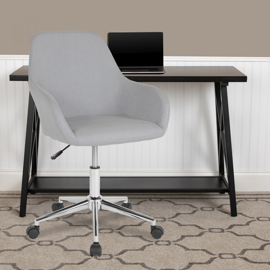 BLNK Cortana Fabric Home and Office Mid-Back Chair - Light Gray