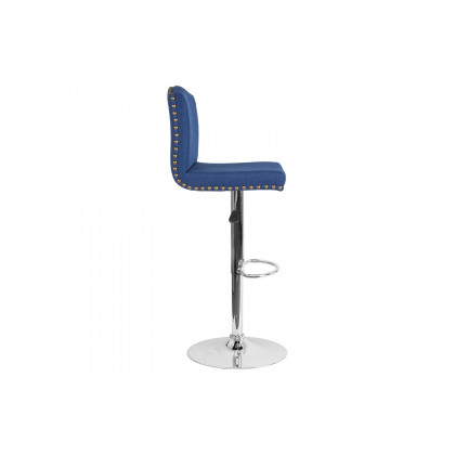 BLNK Bellagio Fabric Adjustable Height Bar Stool with Accent Nail Trim - Blue