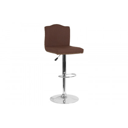 BLNK - Bellagio Fabric Adjustable Height Bar Stool with Accent Nail Trim