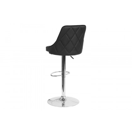BLNK Trieste LeatherSoft Adjustable Height Bar Stool - Black