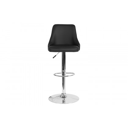 BLNK Trieste LeatherSoft Adjustable Height Bar Stool - Black