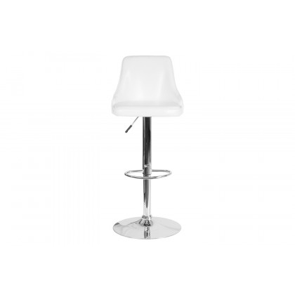 BLNK Trieste LeatherSoft Adjustable Height Bar Stool - White