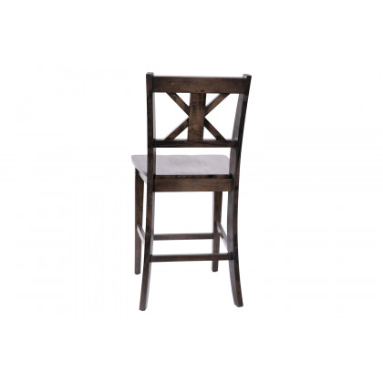 BLNK Gwendolyn Commercial Solid Wood Modern Farmhouse Counter Height Bar Stool Set of 2 - Gray Wash Walnut