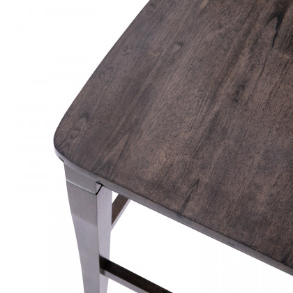 BLNK Gwendolyn Commercial Solid Wood Modern Farmhouse Counter Height Bar Stool Set of 2 - Gray Wash Walnut