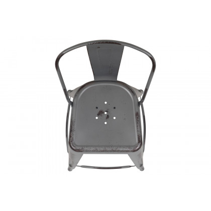 BLNK Carly Commercial Metal Distressed Indoor-Outdoor Counter Height Stool - Silver Gray