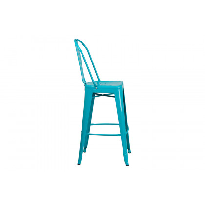 BLNK Cindy Commercial Metal Indoor-Outdoor Bar Stool with Back - Crystal