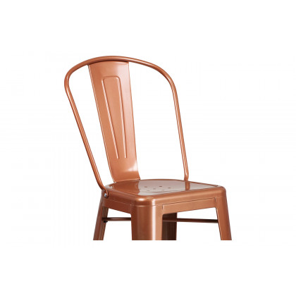 BLNK Cindy Commercial Metal Indoor-Outdoor Bar Stool with Back - Copper