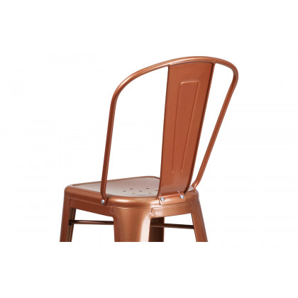 BLNK Cindy Commercial Metal Indoor-Outdoor Bar Stool with Back - Copper