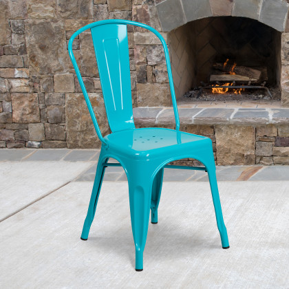 BLNK - Tenley Commercial Metal Indoor-Outdoor Stackable Chair