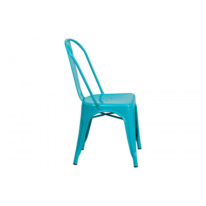 BLNK Tenley Commercial Metal Indoor-Outdoor Stackable Chair - Crystal Teal/Blue