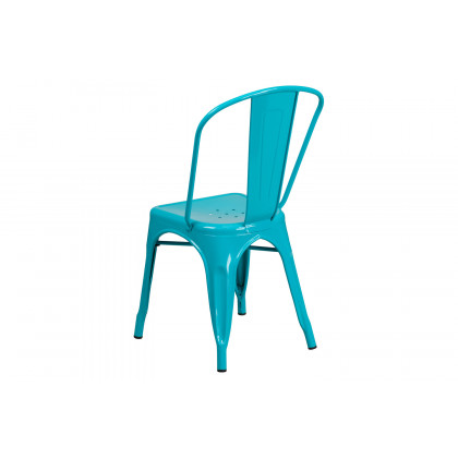 BLNK Tenley Commercial Metal Indoor-Outdoor Stackable Chair - Crystal Teal/Blue