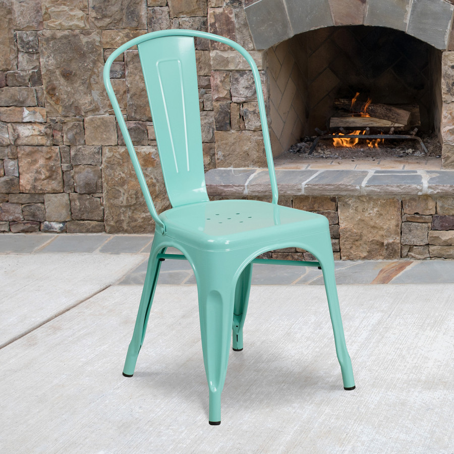 BLNK - Tenley Commercial Metal Indoor-Outdoor Stackable Chair