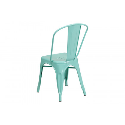 BLNK Tenley Commercial Metal Indoor-Outdoor Stackable Chair - Mint Green