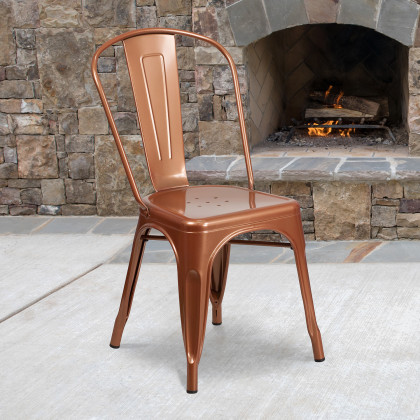 BLNK - Tenley Commercial Metal Indoor-Outdoor Stackable Chair