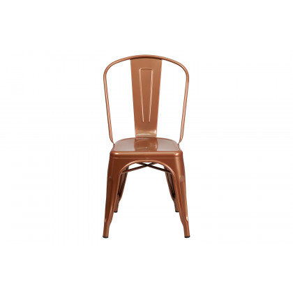 BLNK Tenley Commercial Metal Indoor-Outdoor Stackable Chair - Copper
