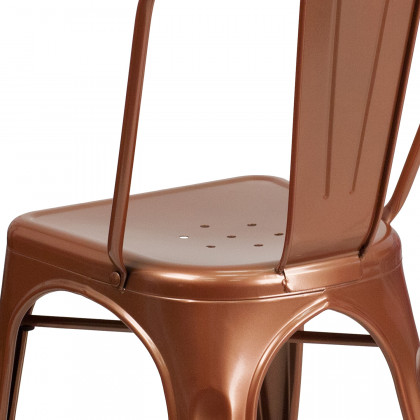BLNK Tenley Commercial Metal Indoor-Outdoor Stackable Chair - Copper