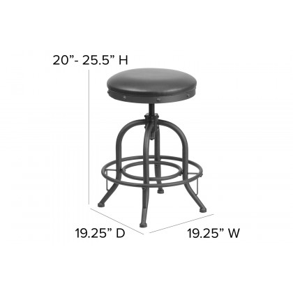 BLNK - Carrington LeatherSoft Counter Height Stool with Swivel Lift Black Seat