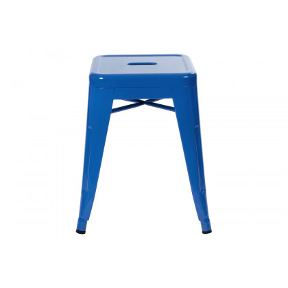 BLNK Kai Commercial Indoor Metal Backless Stackable Table Height Dining Stool Set of 4 - Royal Blue