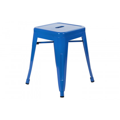 BLNK Kai Commercial Indoor Metal Backless Stackable Table Height Dining Stool Set of 4 - Royal Blue