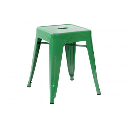 BLNK Kai Commercial Indoor Metal Backless Stackable Table Height Dining Stool Set of 4 - Green