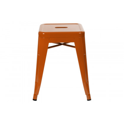 BLNK Kai Commercial Indoor Metal Backless Stackable Table Height Dining Stool Set of 4 - Orange