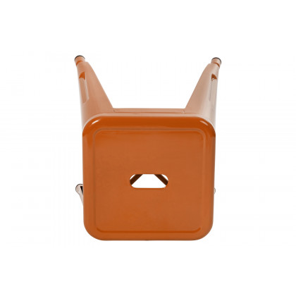 BLNK Kai Commercial Indoor Metal Backless Stackable Table Height Dining Stool Set of 4 - Orange