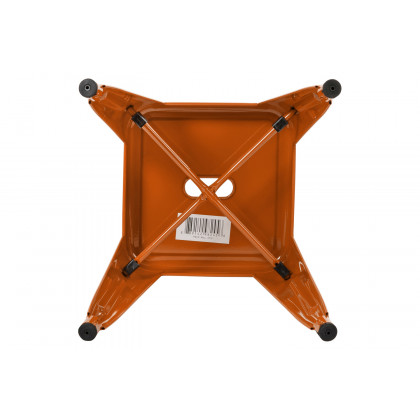 BLNK Kai Commercial Indoor Metal Backless Stackable Table Height Dining Stool Set of 4 - Orange