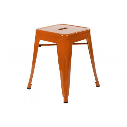 BLNK Kai Commercial Indoor Metal Backless Stackable Table Height Dining Stool Set of 4 - Orange