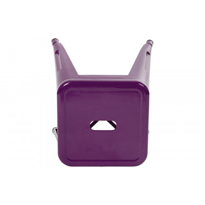 BLNK Kai Commercial Indoor Metal Backless Stackable Table Height Dining Stool Set of 4 - Purple