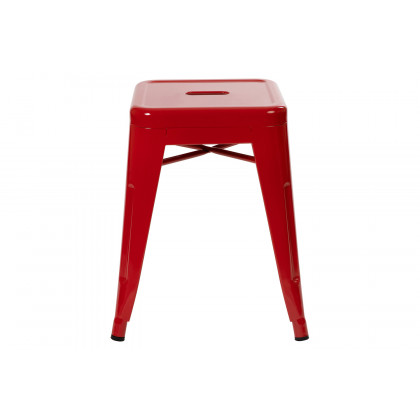 BLNK Kai Commercial Indoor Metal Backless Stackable Table Height Dining Stool Set of 4 - Red