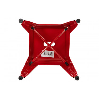 BLNK Kai Commercial Indoor Metal Backless Stackable Table Height Dining Stool Set of 4 - Red