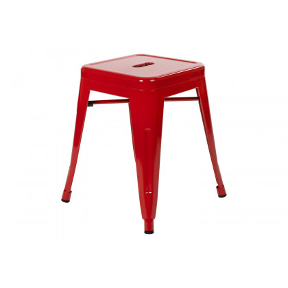BLNK Kai Commercial Indoor Metal Backless Stackable Table Height Dining Stool Set of 4 - Red