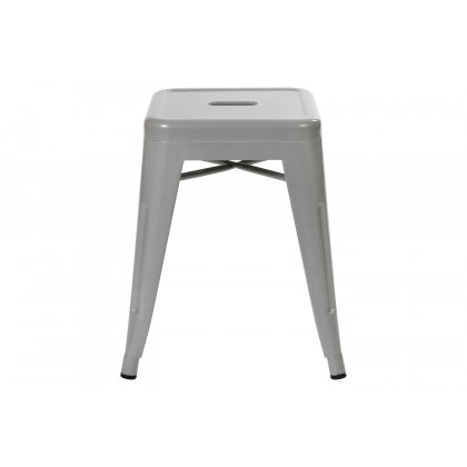 BLNK Kai Commercial Indoor Metal Backless Stackable Table Height Dining Stool Set of 4 - Silver