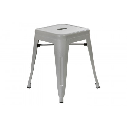 BLNK Kai Commercial Indoor Metal Backless Stackable Table Height Dining Stool Set of 4 - Silver