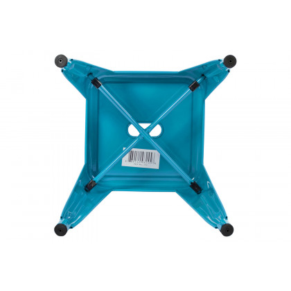 BLNK Kai Commercial Indoor Metal Backless Stackable Table Height Dining Stool Set of 4 - Teal