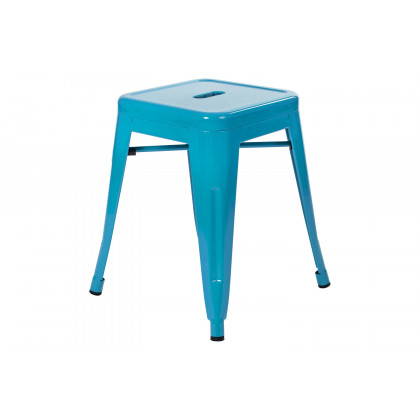 BLNK Kai Commercial Indoor Metal Backless Stackable Table Height Dining Stool Set of 4 - Teal