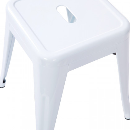 BLNK Kai Commercial Indoor Metal Backless Stackable Table Height Dining Stool Set of 4 - White