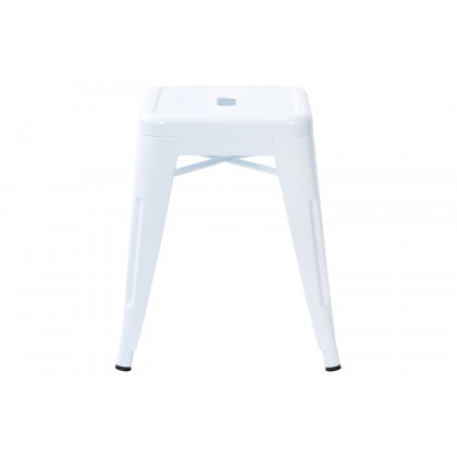 BLNK Kai Commercial Indoor Metal Backless Stackable Table Height Dining Stool Set of 4 - White