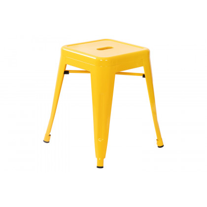 BLNK Kai Commercial Indoor Metal Backless Stackable Table Height Dining Stool Set of 4 - Yellow
