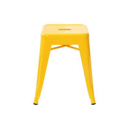 BLNK Kai Commercial Indoor Metal Backless Stackable Table Height Dining Stool Set of 4 - Yellow